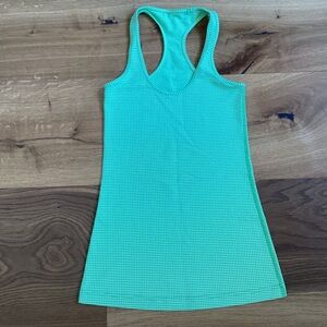 LuluLemon Green Check Racerback Tank Top
